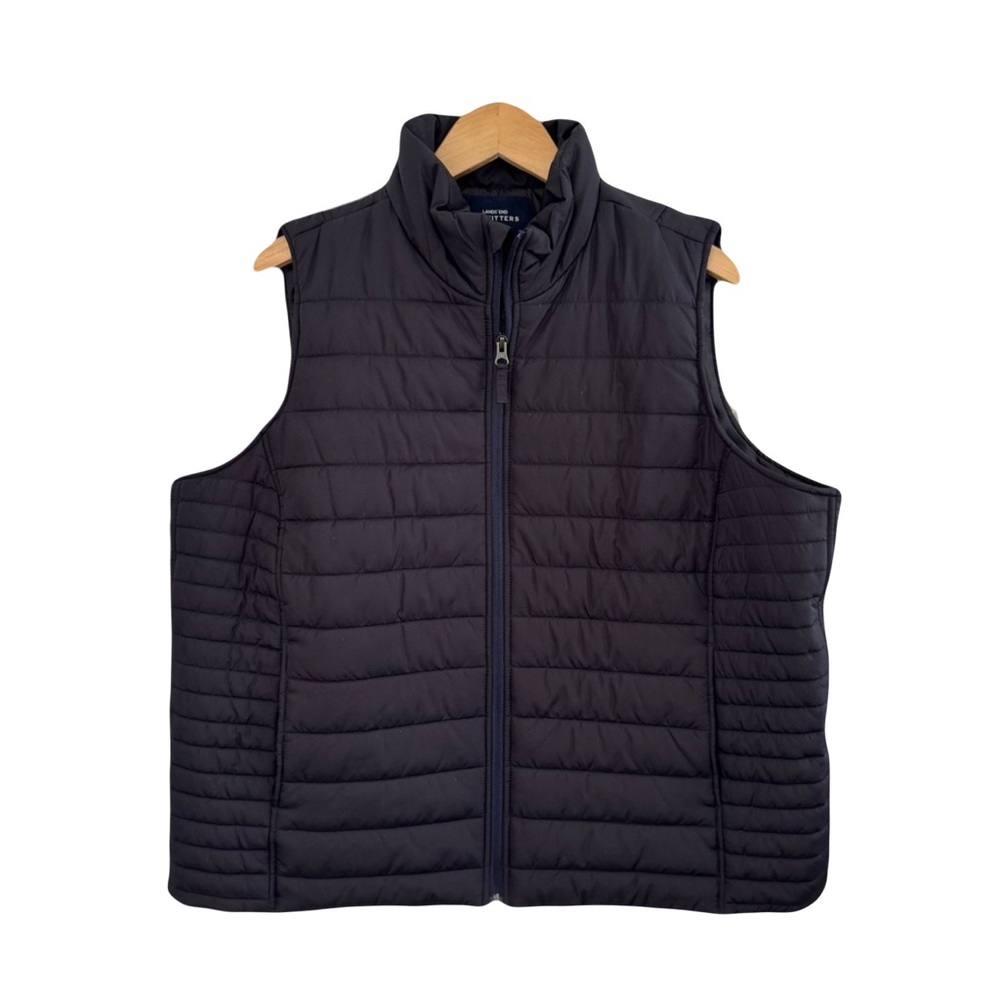 Lands’ End Quilted Black Vest Size 1X